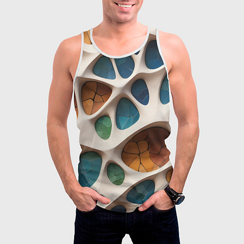 Мужская майка без рукавов Вдохновлено Антонио Гауди / 3D-Белый – фото 3