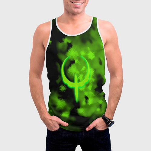 Мужская майка без рукавов Квейк кислотная зима / 3D-Белый – фото 3