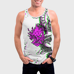 Майка-безрукавка мужская Cyberpunk neon dragon, цвет: 3D-белый — фото 2