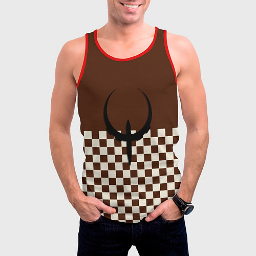 Мужская майка без рукавов Квейк ретро паттерн / 3D-Красный – фото 3