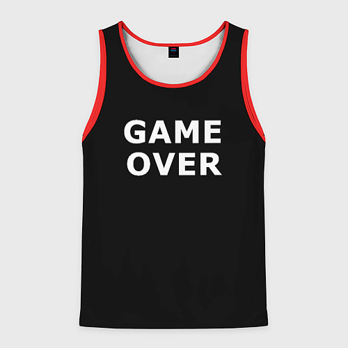 Мужская майка без рукавов Game over white logo / 3D-Красный – фото 1