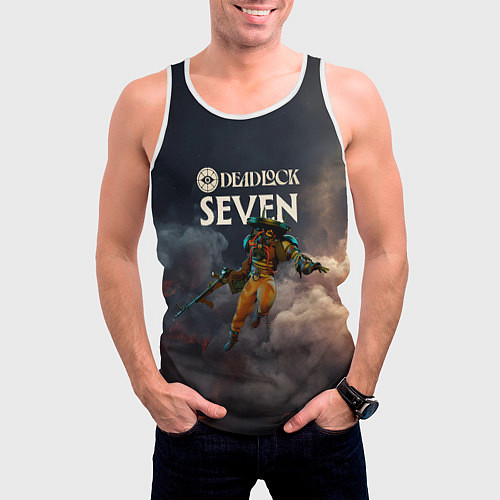 Мужская майка без рукавов Deadlock Seven / 3D-Белый – фото 3