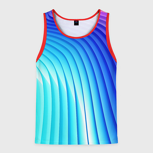 Мужская майка без рукавов Полосы неоновый градиент / 3D-Красный – фото 1