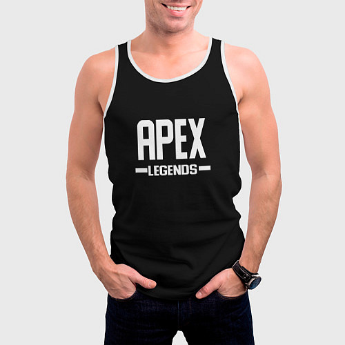 Мужская майка без рукавов Apex legends logo white / 3D-Белый – фото 3