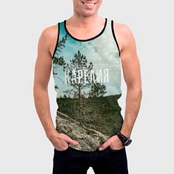 Майка-безрукавка мужская Природа Карелии, цвет: 3D-черный — фото 2