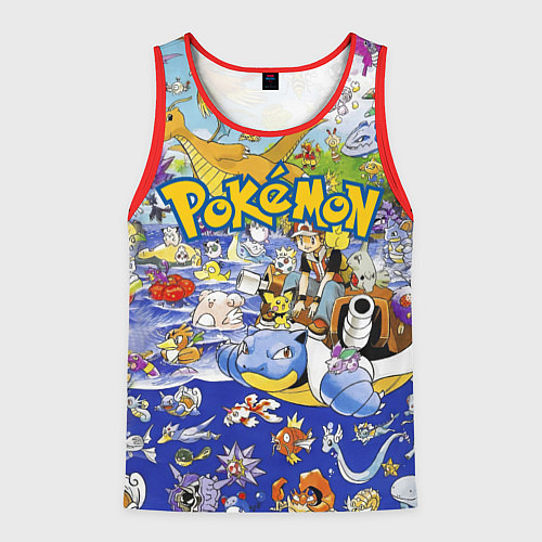 Мужская майка без рукавов Карманные монстры покемены / 3D-Красный – фото 1