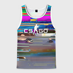 Майка-безрукавка мужская CSGO текстура скин, цвет: 3D-белый