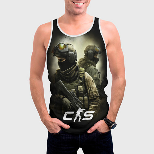 Мужская майка без рукавов CS спецназ / 3D-Белый – фото 3
