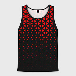 Майка-безрукавка мужская Геометрический градиент - чёрно-красный, цвет: 3D-черный