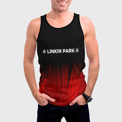 Мужская майка без рукавов Linkin Park 2024 red plasma / 3D-Черный – фото 3