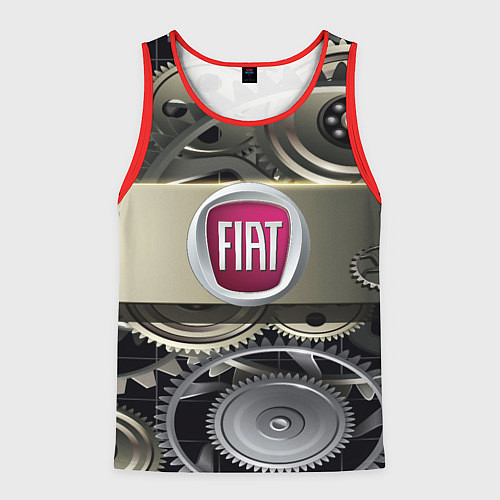 Мужская майка без рукавов FIAT logo motors / 3D-Красный – фото 1