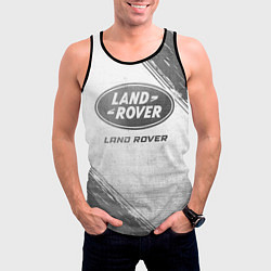 Майка-безрукавка мужская Land Rover - white gradient, цвет: 3D-черный — фото 2