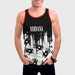 Майка-безрукавка мужская Nirvana rok hand, цвет: 3D-красный — фото 2