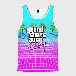 Майка-безрукавка мужская Vice city tropic collection, цвет: 3D-белый