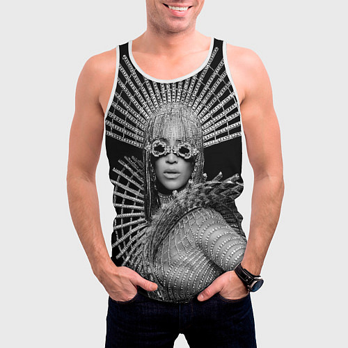 Мужская майка без рукавов Beyonce R&B / 3D-Белый – фото 3