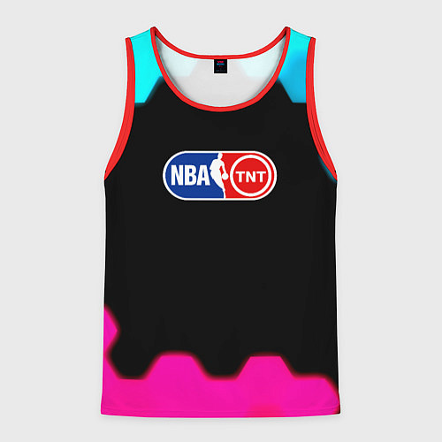 Мужская майка без рукавов NBA текстура соты / 3D-Красный – фото 1