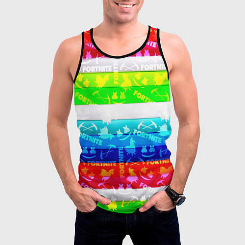 Мужская майка без рукавов Fortnite color line / 3D-Черный – фото 3