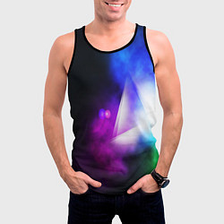 Майка-безрукавка мужская Космос геометрия, цвет: 3D-черный — фото 2