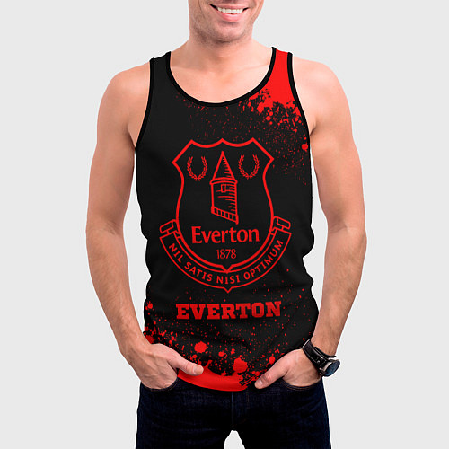Мужская майка без рукавов Everton - red gradient / 3D-Черный – фото 3