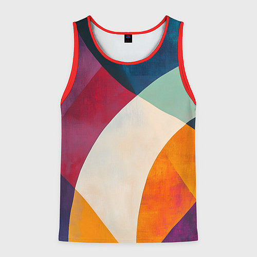 Мужская майка без рукавов Геометрическая иллюстрация / 3D-Красный – фото 1