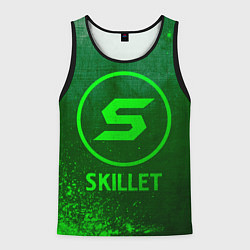 Майка-безрукавка мужская Skillet - green gradient, цвет: 3D-черный