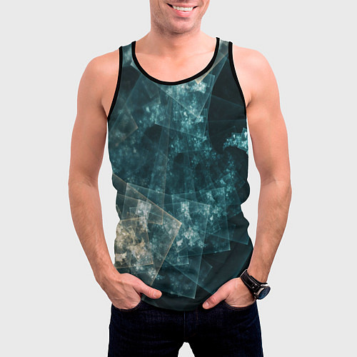 Мужская майка без рукавов Абстрактный космос геометрия / 3D-Черный – фото 3