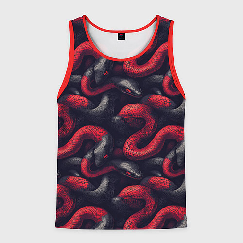 Мужская майка без рукавов Паттерн со змеями / 3D-Красный – фото 1