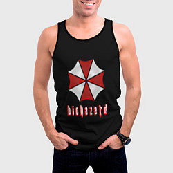 Майка-безрукавка мужская Biohazard logo, цвет: 3D-черный — фото 2