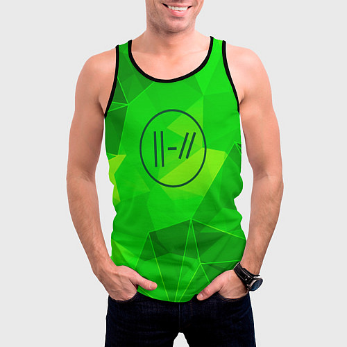 Мужская майка без рукавов Twenty One Pilots green poly / 3D-Черный – фото 3