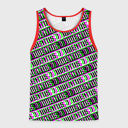 Мужская майка без рукавов Juventus glitch pattern / 3D-Красный – фото 1