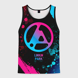 Майка-безрукавка мужская Linkin Park 2024 - neon gradient, цвет: 3D-черный