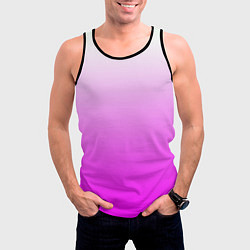 Майка-безрукавка мужская Gradient color pink, цвет: 3D-черный — фото 2