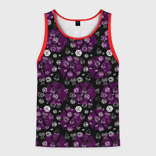 Мужская майка без рукавов Exo в фиолетовом / 3D-Красный – фото 1