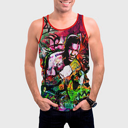 Майка-безрукавка мужская Майк Тайсон граффити, цвет: 3D-красный — фото 2