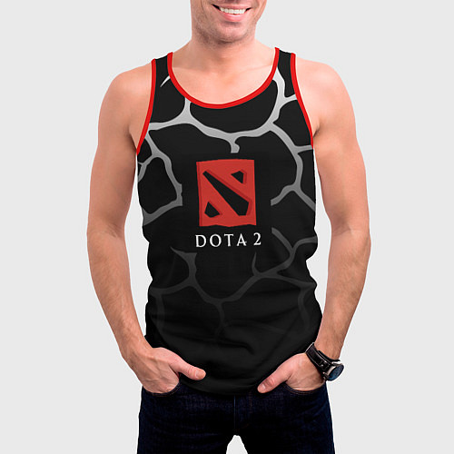 Мужская майка без рукавов DOTA2 земля / 3D-Красный – фото 3