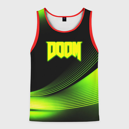 Мужская майка без рукавов Doom абстракция кислотная / 3D-Красный – фото 1