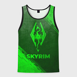 Майка-безрукавка мужская Skyrim - green gradient, цвет: 3D-черный