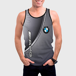 Майка-безрукавка мужская BMW metalic auto metal, цвет: 3D-черный — фото 2