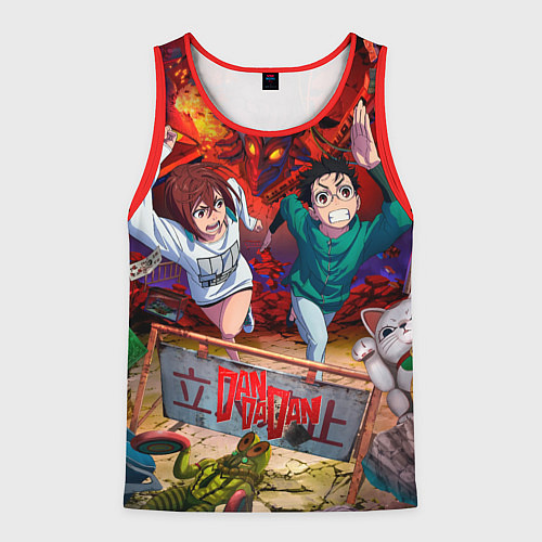 Мужская майка без рукавов Dandadan: Кэн и Момо / 3D-Красный – фото 1