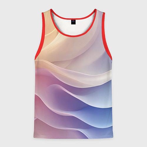 Мужская майка без рукавов Текстура с градиентом волны / 3D-Красный – фото 1