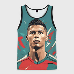 Майка-безрукавка мужская Футболист Рональдо, цвет: 3D-черный
