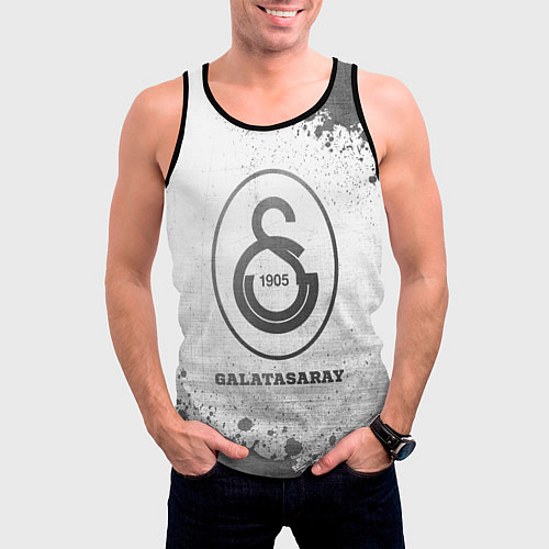 Мужская майка без рукавов Galatasaray - white gradient / 3D-Черный – фото 3