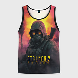 Майка-безрукавка мужская Stalker 2 радиоактивный дым, цвет: 3D-черный