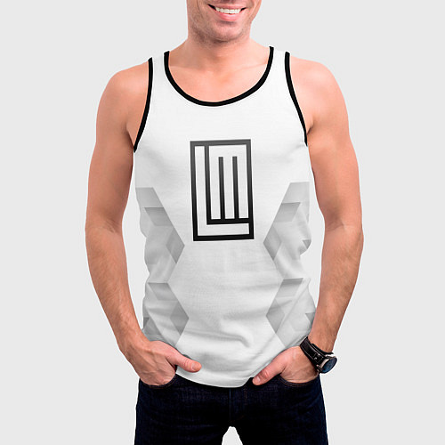 Мужская майка без рукавов Lindemann white poly / 3D-Черный – фото 3