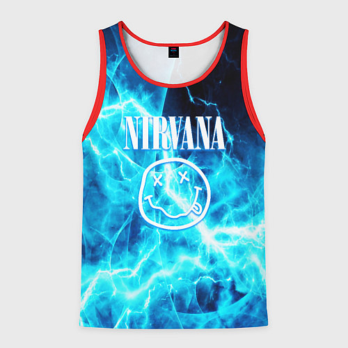 Мужская майка без рукавов Nirvana electro / 3D-Красный – фото 1