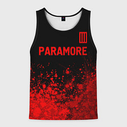 Майка-безрукавка мужская Paramore - red gradient посередине, цвет: 3D-черный