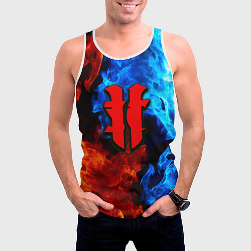 Мужская майка без рукавов Starcraft fire steel / 3D-Белый – фото 3