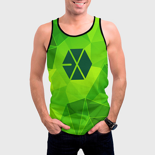 Мужская майка без рукавов Exo green poly / 3D-Черный – фото 3