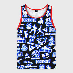 Майка-безрукавка мужская Fortnite neon game steel, цвет: 3D-красный