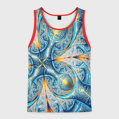 Мужская майка без рукавов Оптический узор фрактальный / 3D-Красный – фото 1